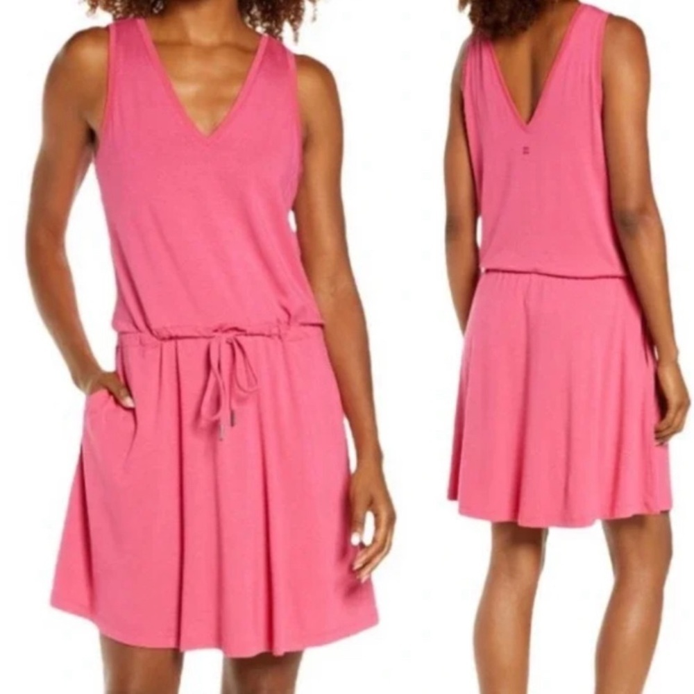 Sweaty Betty Women’s Medium Take It Easy Drop Waist Dress Tayberry Pink